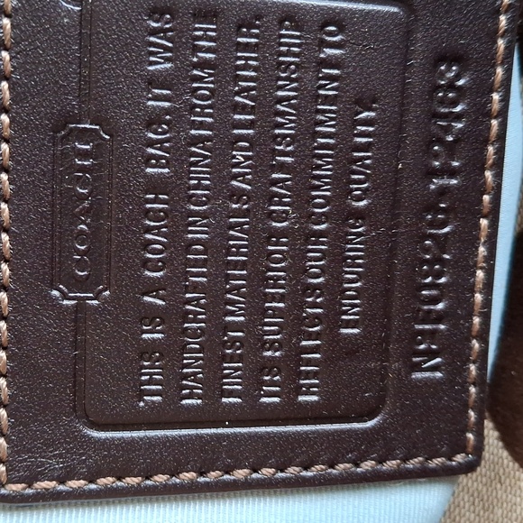 Coach Brown Tote Bag with Scarf Accent - Picture 4 of 11